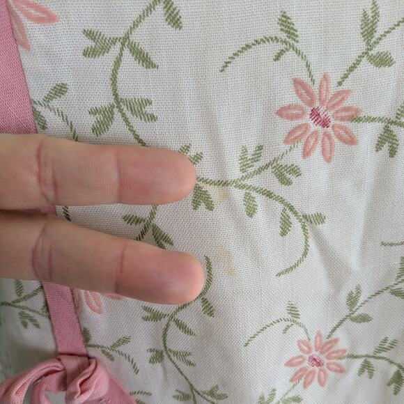 Vintage Mini Dress 60s A-Line Floral Bow Ribbon Mod Sleeveless Cream Pink - Picture 11 of 14